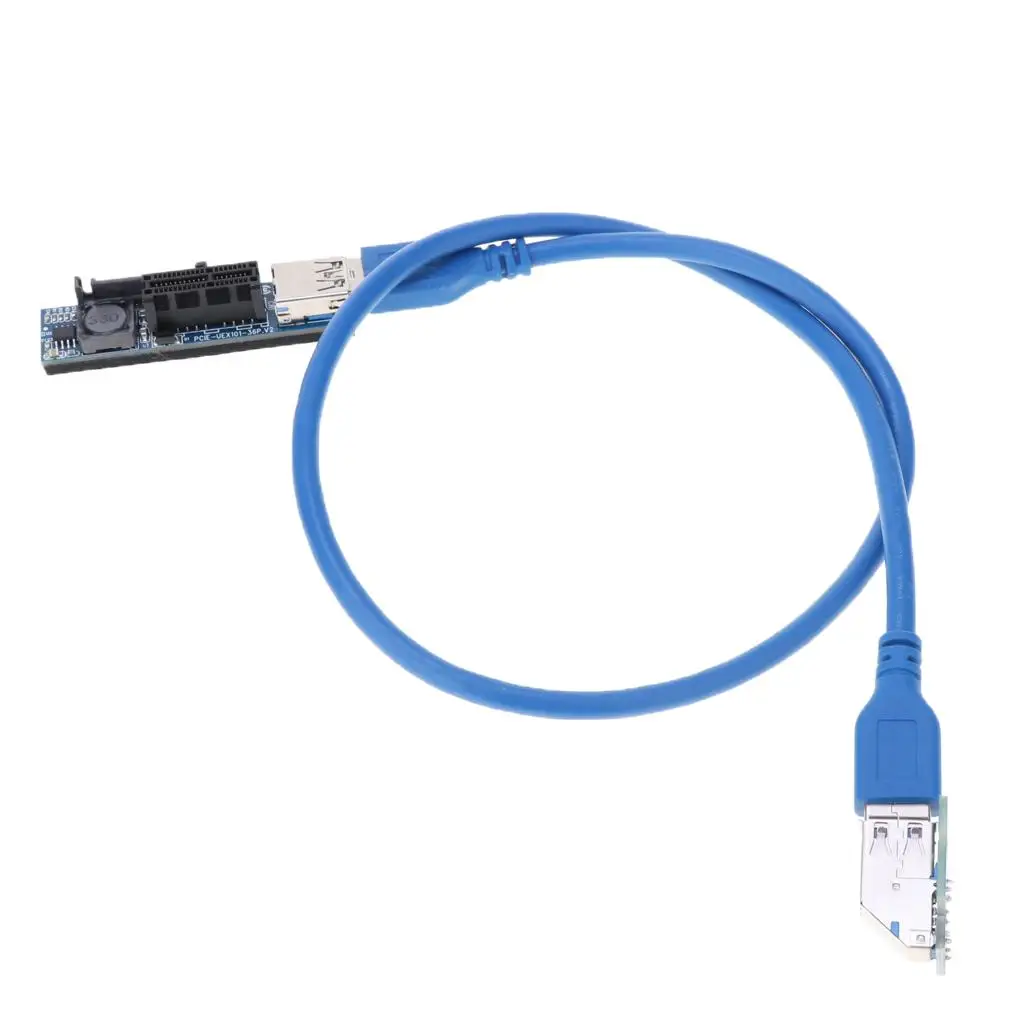 PCI Express Extension Cable USB 3.0 60cm Blue Pcie X1 Plug Durable Riser for Custom PC Build