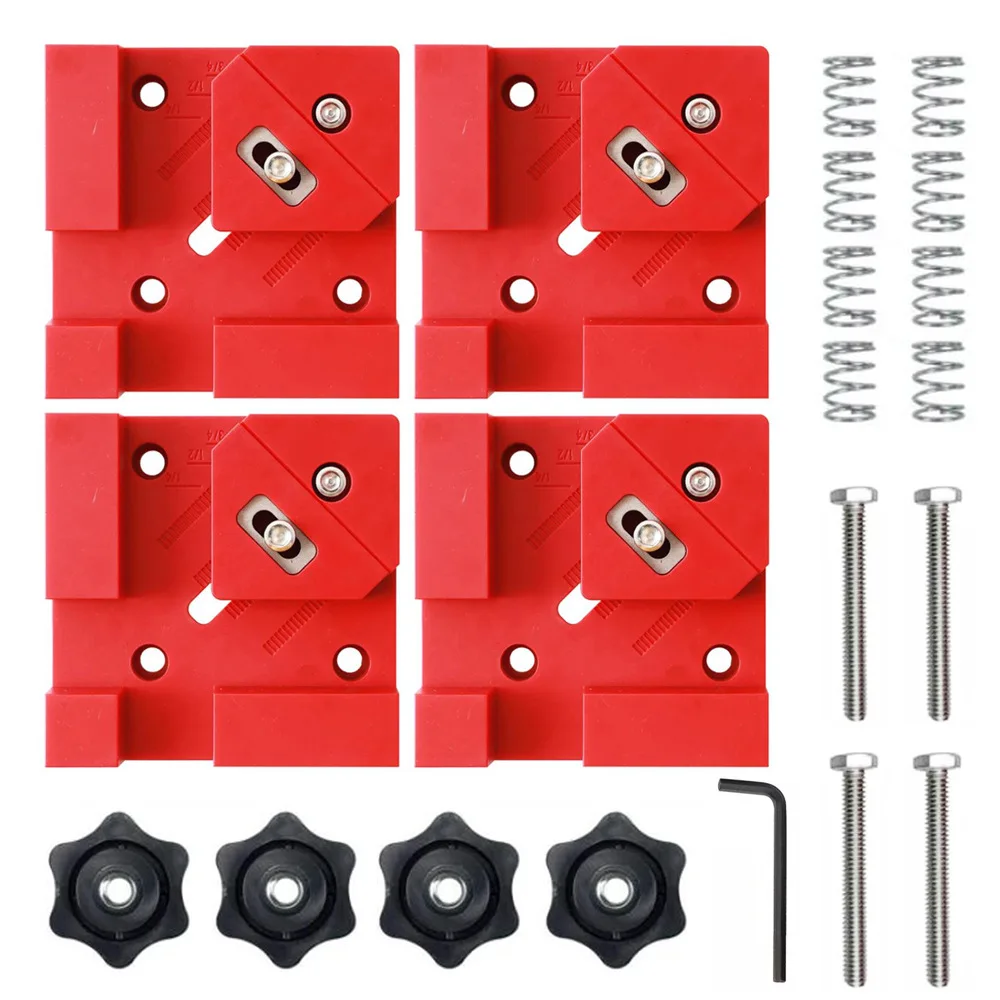 4 PCS Premium Adjustable 90-Degree Corner Clamp & Box Square