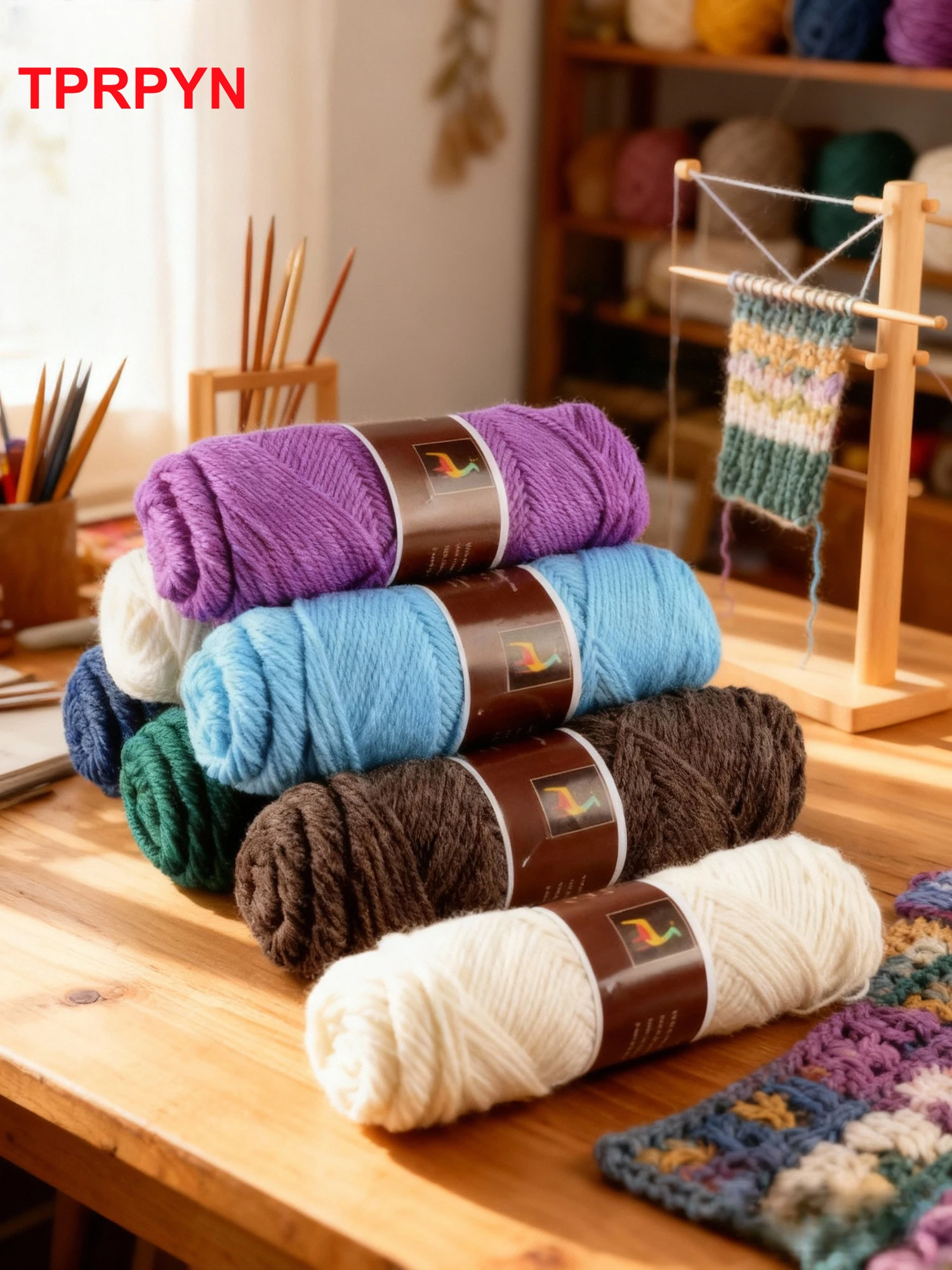 2Pcs total 200g Hand knitting Alpaca yarn Soft Warm Wool Crochet Yarn Thread knit sweater Scarves blanket Gloves line thick lana
