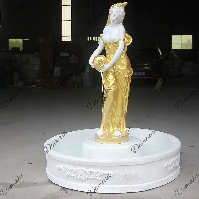 QA European Large Floor  Holding Pot Fountain Waterfall Garden Courtyard Decor Creative Ornament