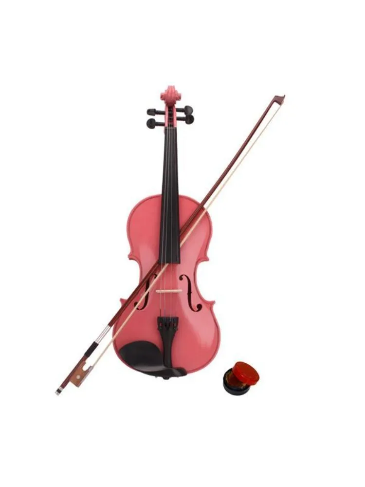 New 1/2 Acoustic Violin Case Bow Rosin Pink