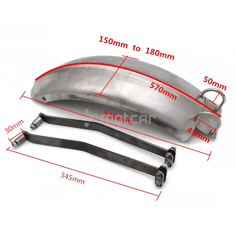 1set 15/18cm Wide 51cm Long Version Motorcycle Steel Rear Fender Cover Mudguard Flaps Splash For Honda Shadow VLX STEED 400 600