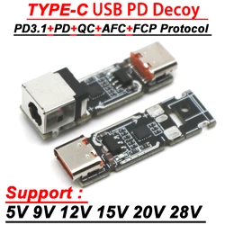 140W 5A USB TYPE-C to DC PD Decoy  Fast Charging USB Power Delivery 28V 20V 15V 12V 9V 5V Voltage Triggers PD3.1+PD+QC+AFC+FCP