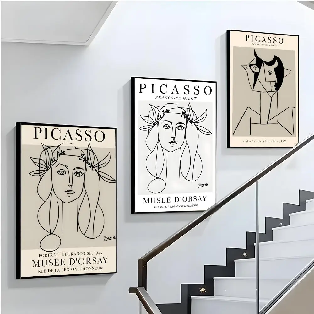 Abstract Art P-Picasso Poster Modern Decorative Wall Mural Sticker for Living Room – Home Art Decoration Poster