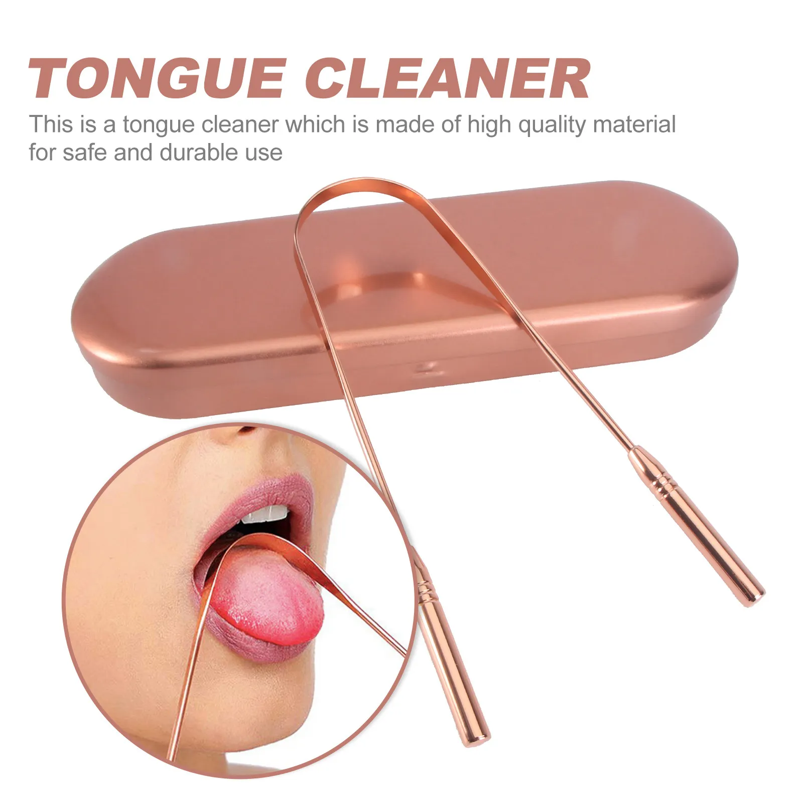 1Pcs High Quality Tongue Cleaner Stainless Steel Design Easy Grip Comfortable Handling Tongue Scraper Oral Cleaning Device