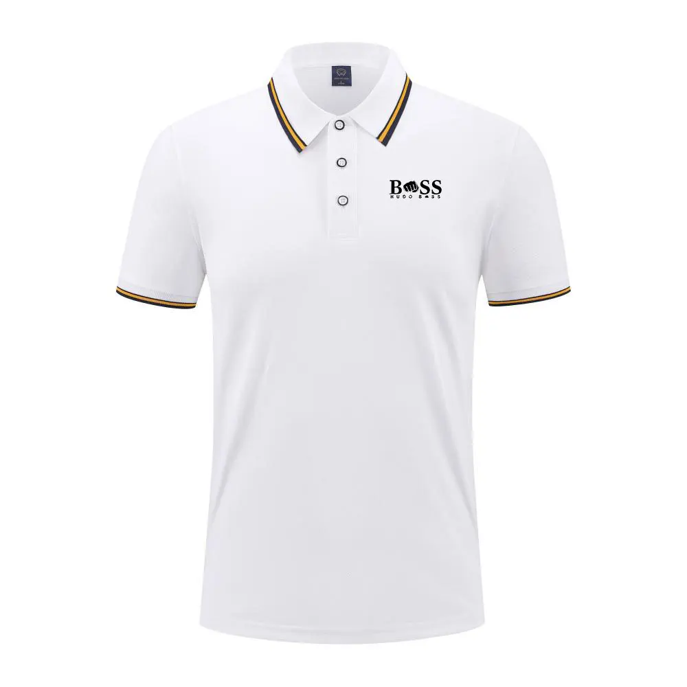 

2025 Spring/Summer New Fashion Urban Men's Polo Shirt, Breathable Letter Print Loose Fit