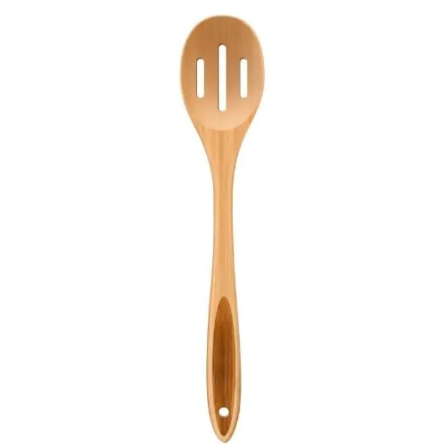 

Slotted Cng Spoon 12.5" Large Bamboo Serving Spoons for Mixing Stirring draining Wood Slotted Spoon for Nonstick Kitchen Utensi