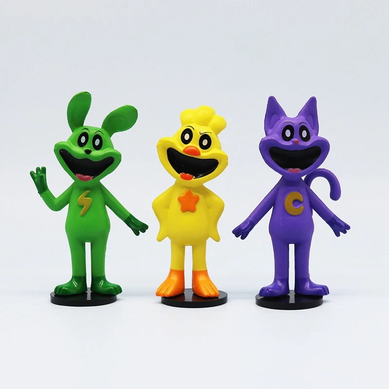 Figurines de jeu d'anime pour enfants, créatures souriantes, figurine d'acrtion animale, catnap, catnat, modèle de collection, jouet effrayant, 6 pièces