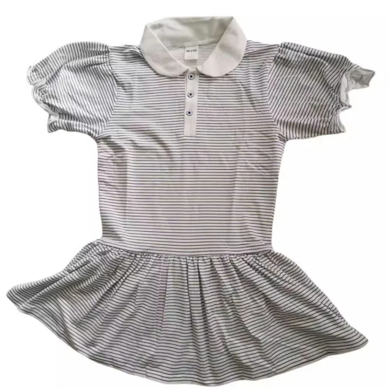 

Printed blue stripe bodysuit with skirt Adult Baby Onesie ABDL Soft Comfortable Clothes With Snaps Home Onesie Dress