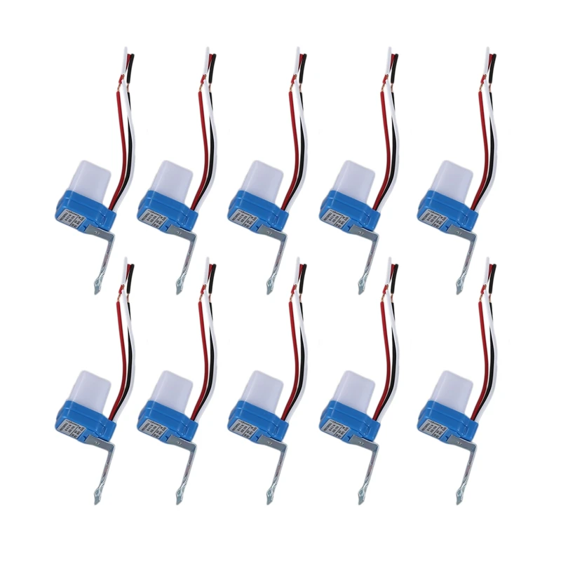 10Pcs Auto On Off Photocell Street Light Photoswitch Sensor Switch AC/DC 12V 10A