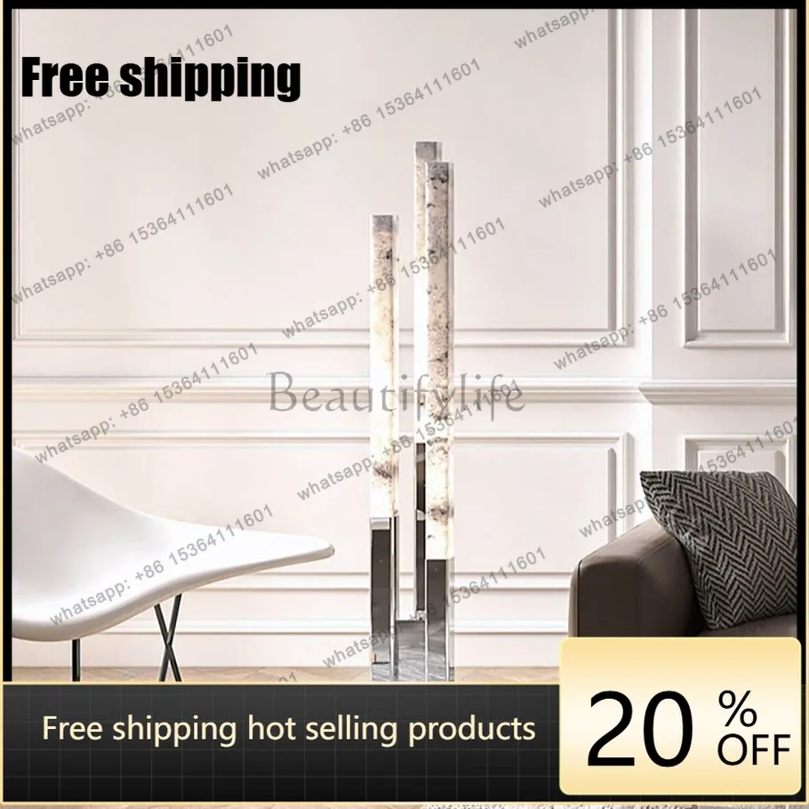 hot  exhibition hall imitation marble stainless steel floor ornament luminous hotel villa living room decoration