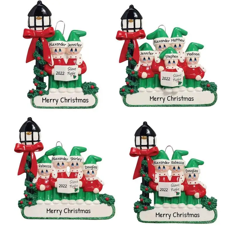 Christmas Street Lamp Family Pendant Personalized Ornament The Family Under Street Lights Creative Christmas Ornament Home Decor