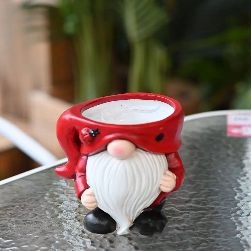 

Керамический рождественский эльф-горшок, фигурка, очаровательный мультяшный сочный цветочный горшок, изысканная статуя карлика, ваза для сада