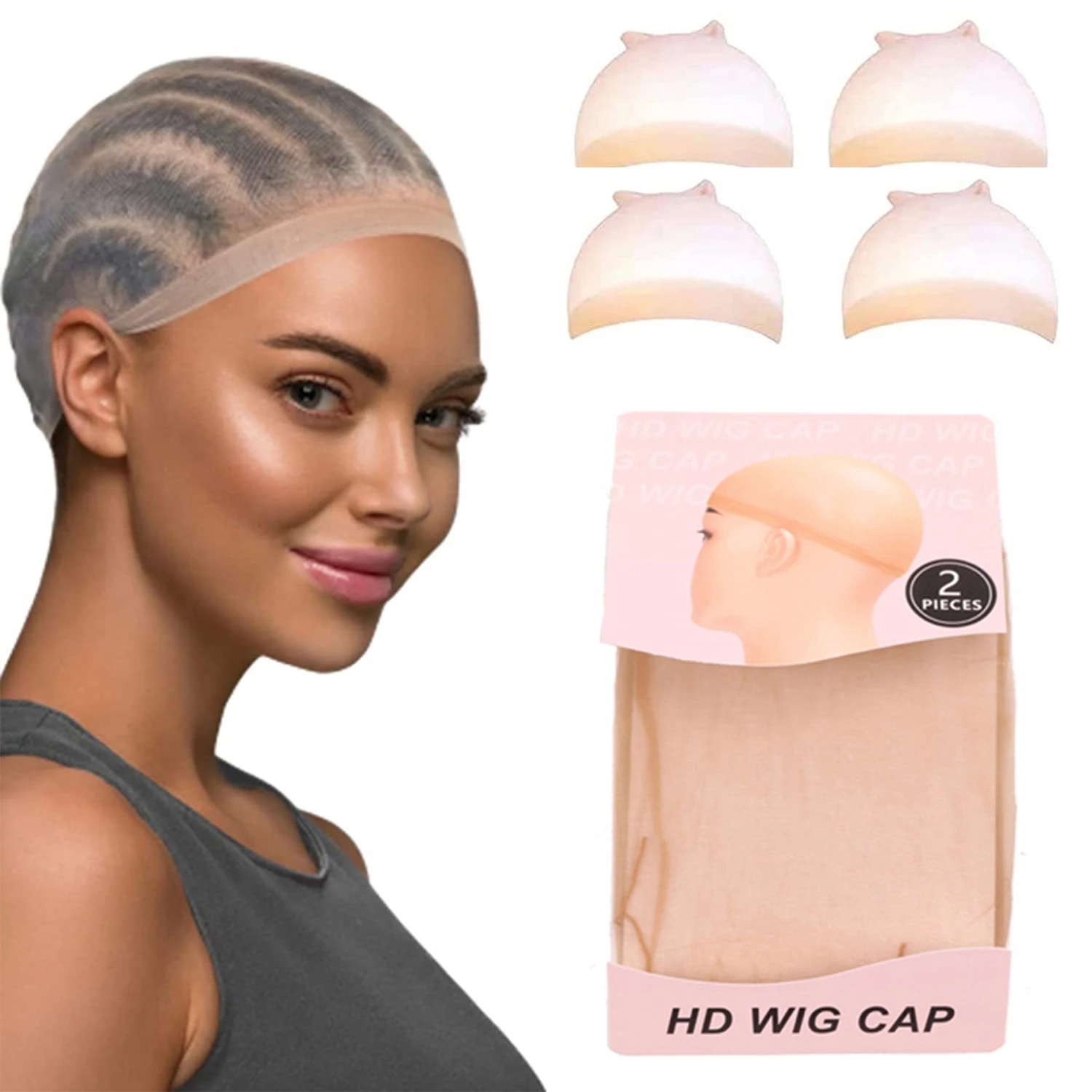 Wholesale Cheap 3/6/12 Pack Invisible HD Wig Cap For Lace Front Wig Transparent Wig Cap For Wig Stocking Wig Caps For Women