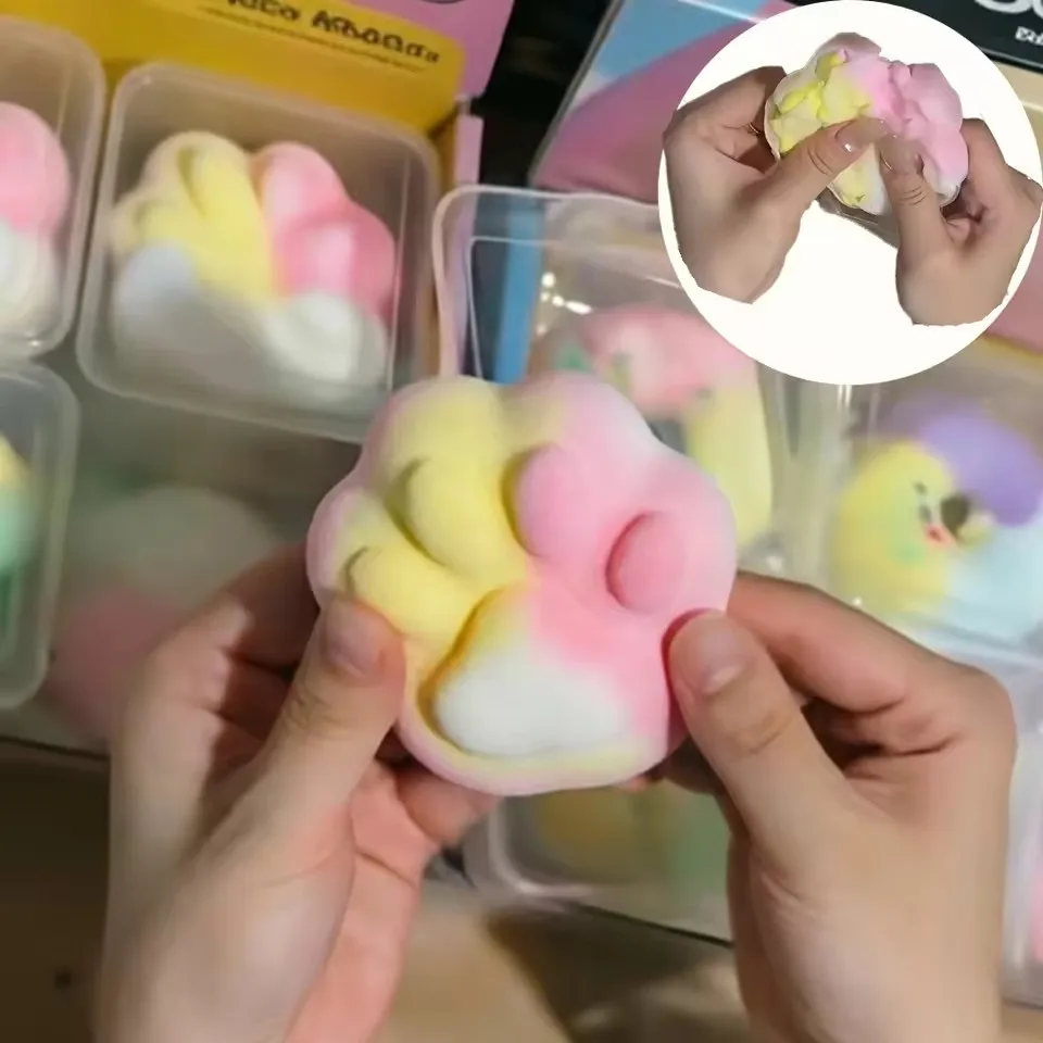 1Pc Wax Coating Crispy Stress Balls Colorful Squeeze Pinch Toy Anxiety Relief Home Office Leisure Party Gifts