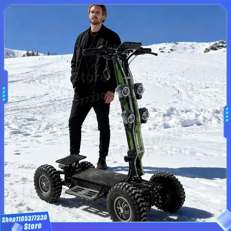 13 Inch Foldable Electric Scooter 4 Wheel High Speed Dual Drive Off Road Vehicle For Outdoor Military Police Patrol Use High