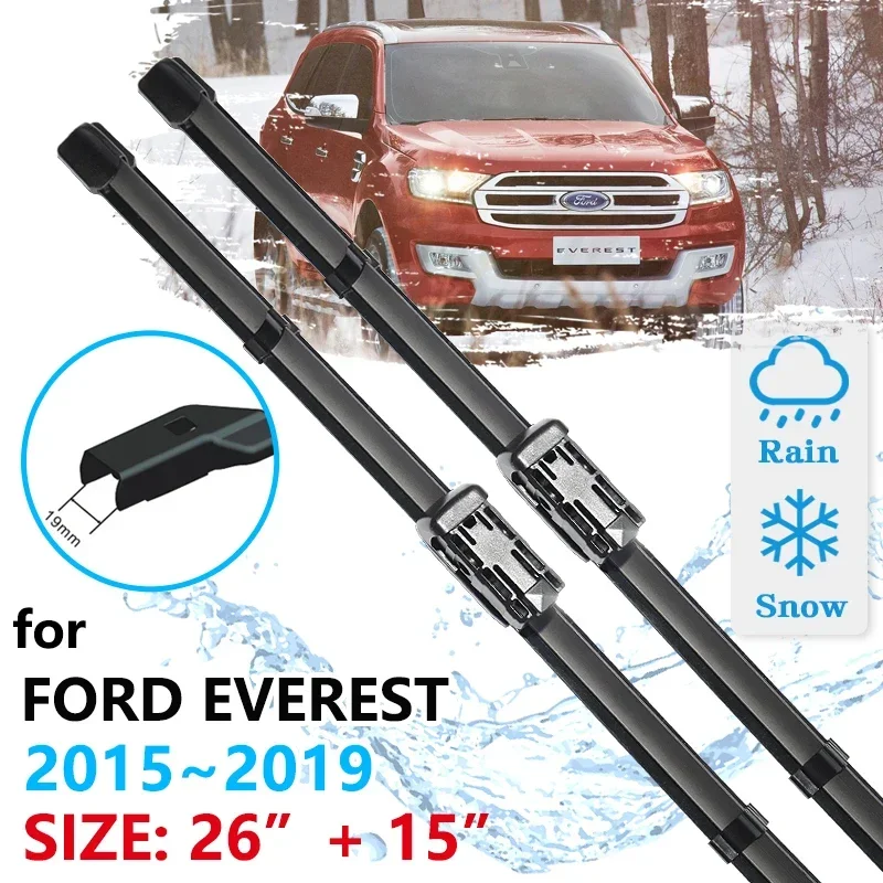 For Ford Everest 2015 2016 2017 2019 Cleaning Windscreen Windshield Accessories Window Brushes Washer 2pcs Car Front Wiper Blade