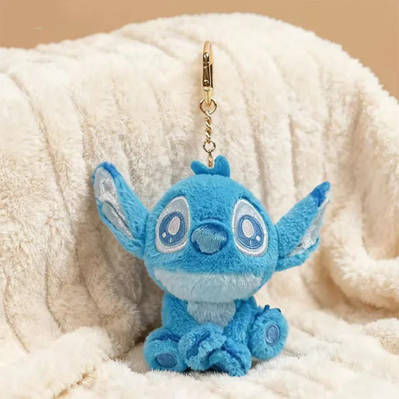 Porte-clés en peluche Disney Stitch, poupée en peluche, pendentif, jouets en peluche pour enfants, garçons et filles, cadeaux d'anniversaire et de noël