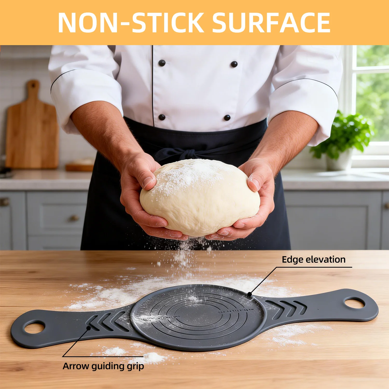

1/2PCS Fiber-Free Silicone Silicone Bread Sling Reusable Food Grade Non-Stick Baking Mat Heat-Resistant Round Shape