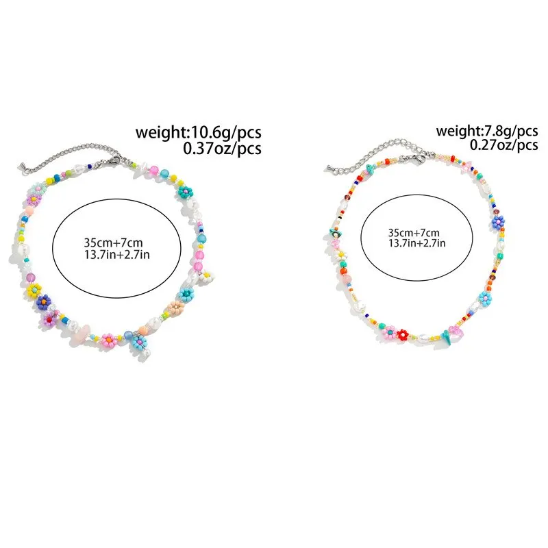 Boho Simple Beads Imitation Pearl Choker Necklace Women Men Vintage Stainless Steel Handmade Chain Aesthetic Y2K Jewelry Gift