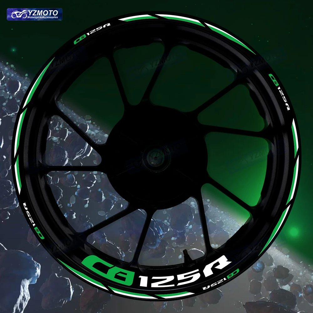 

For Honda CB125R CB 125R Motorcycle 17 Inch Front And Rear Wheel Sticker Hub Decal Reflective Waterproof Decorative Rim Stickers