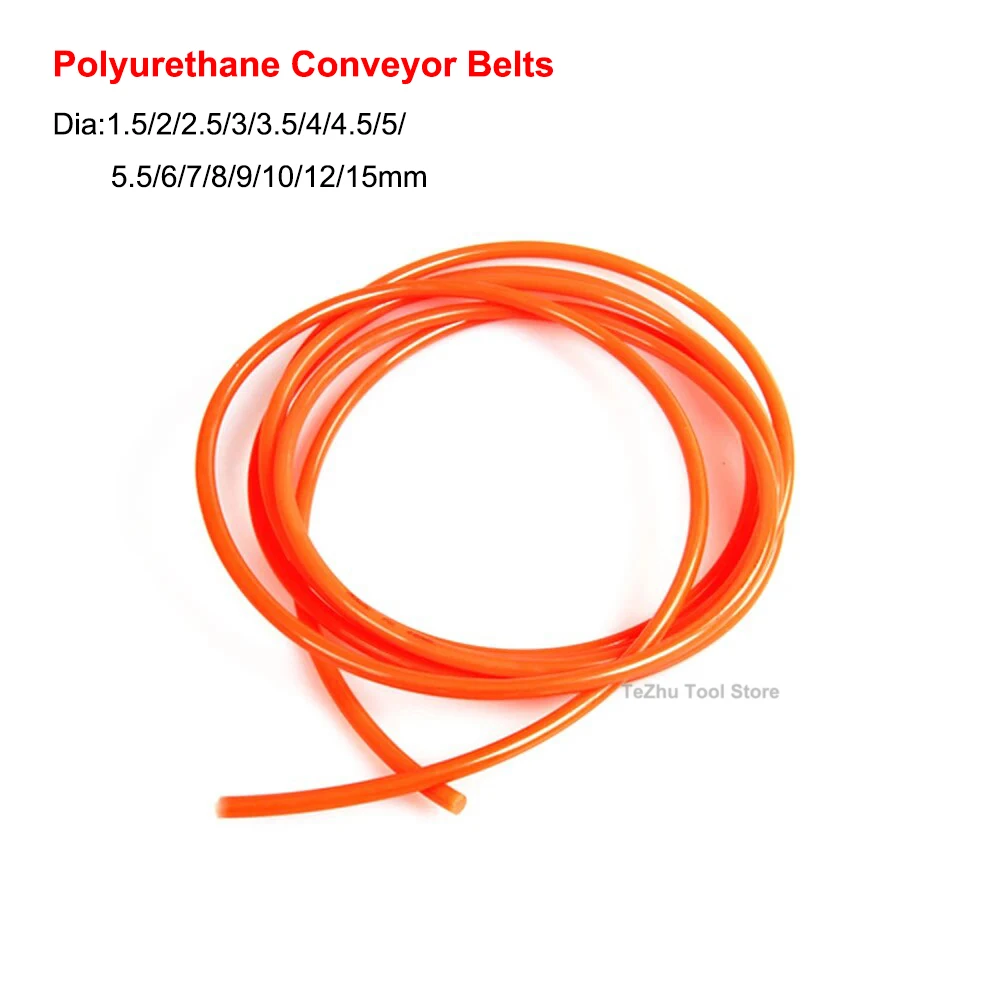 

Orange Polyurethane Conveyor Belts PU Round Drive Belt Meltable Cord Dia 1.5/2/2.5/3/3.5/4/4.5/5/5.5/6/7/8/9/10/12/15mm