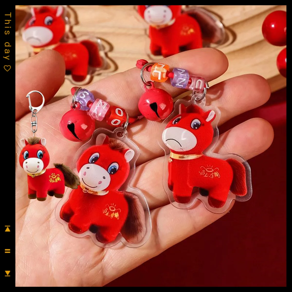 

Anime peripheral funny crying Ma Xiaoxiao Ma Keychain Ma New Year acrylic doll flat creative keychain pendant key chains