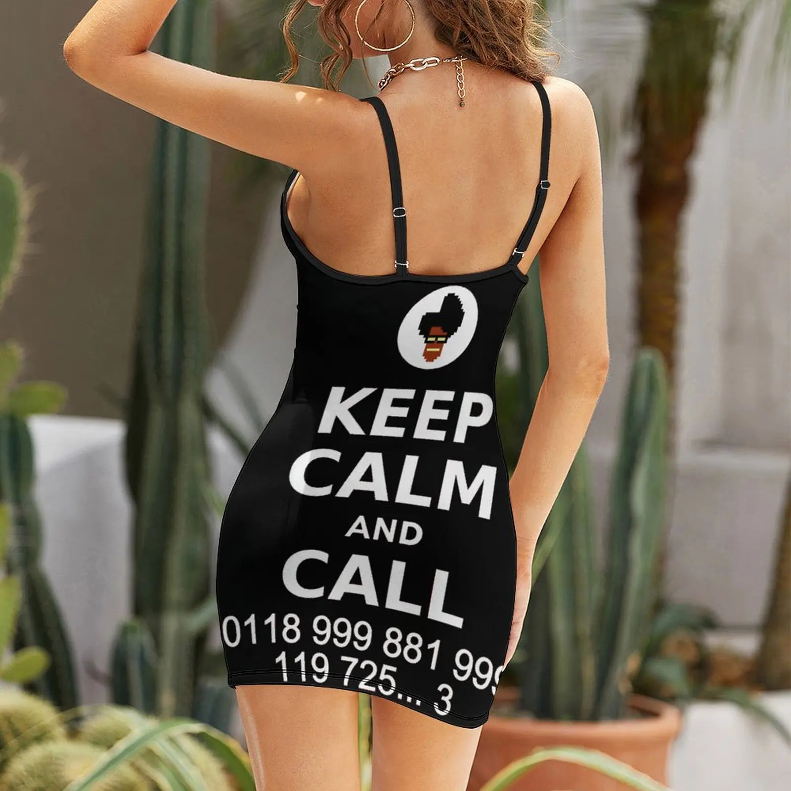 Exotic Keep Calm And Call 0118 999 881 999 119 Graphic Vintage Women's Sling Dress  Woman's Dress Humor Graphic  Clubs Dresses