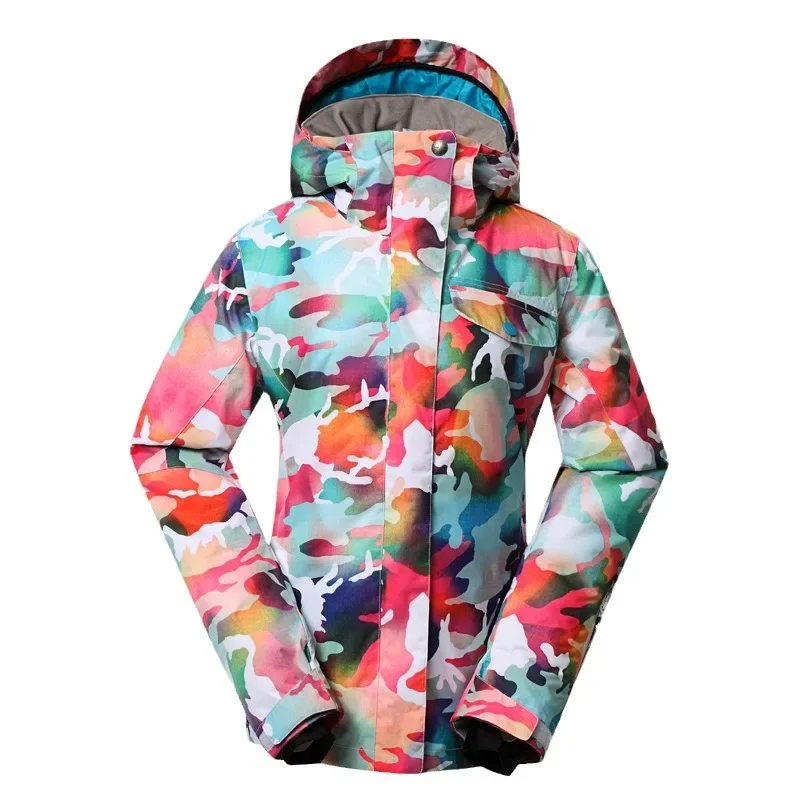 2025 New Winter Waterproof Windproof Snow Print Outdoor Top Men Women Hooded Long Sleeve Jacket Adult Breathable Warm Sport Tops