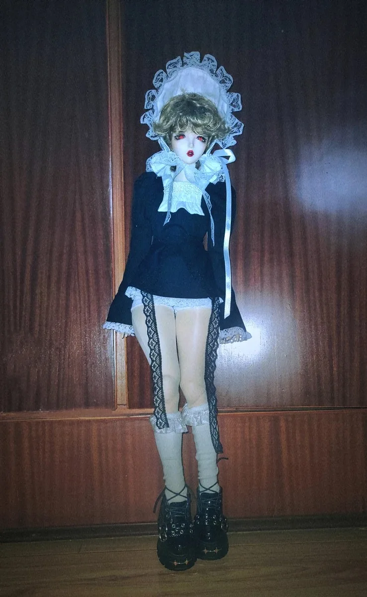 G10-X051 enfants jouet BJD DD SD MSD 1/3 1/4 1/6 accessoires de poupée accessoires vêtements à manches longues col rond dentelle haut 1 pièces