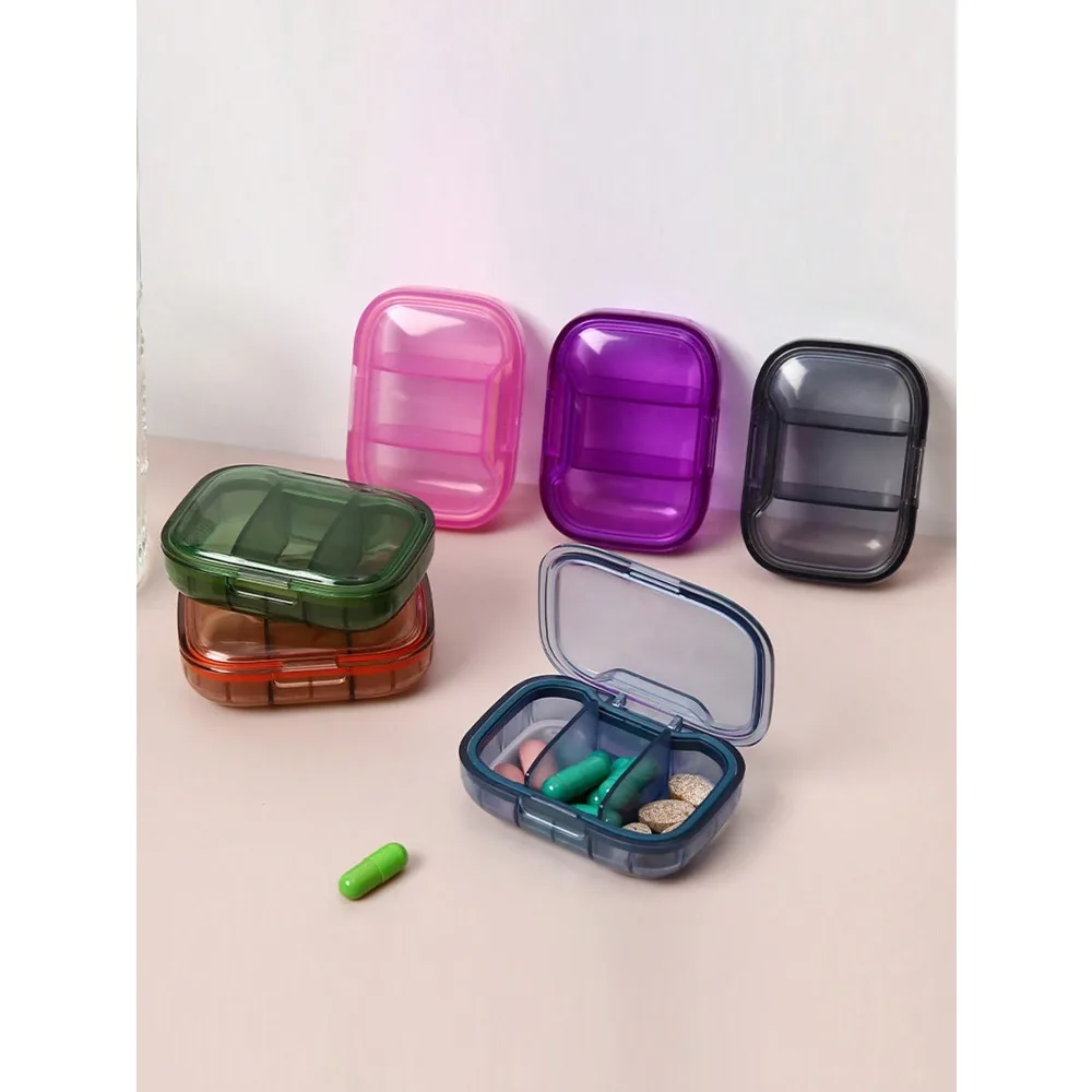 

1pc Mini Pill Box - Ultra Compact, 3 Compartments, Dust-Proof, Medication Organizer, Convenient For Daily Use - Portable Lightweight Design, Suitable For Travel Or Home