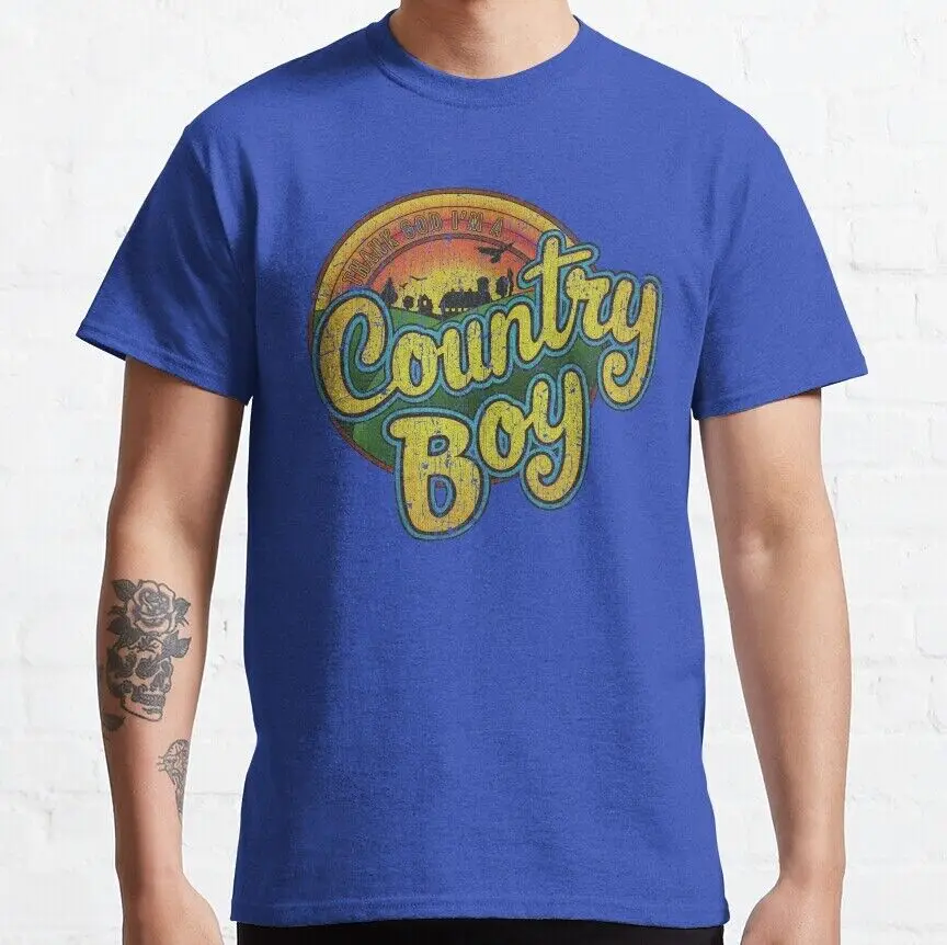 Thank God I'M A Country Boy 1980 Classic  Unisex summer T-shirt Cotton fashion couple clothes