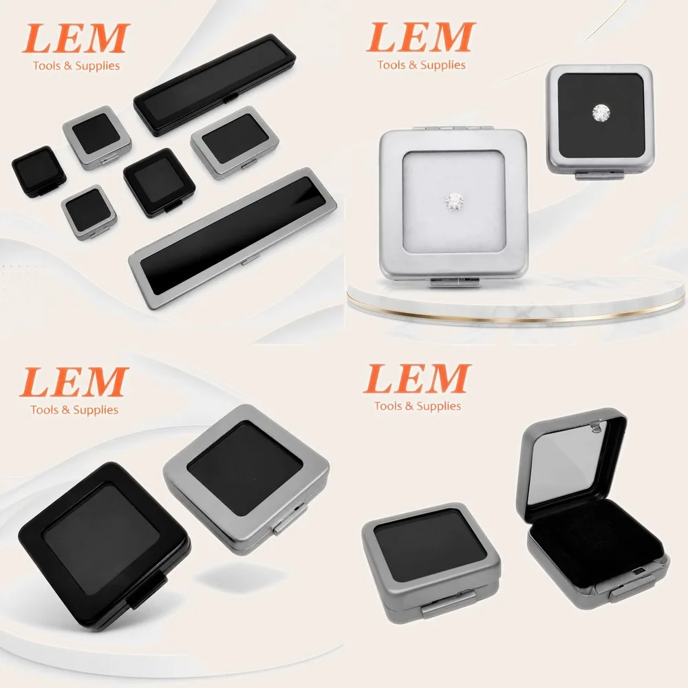 Loose Diamond Box Gemstone High Quality Metal Velvet Jars Display Beads Organizer Jewelry Storage Case