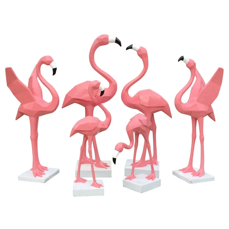 Simulation Flamingo Ornament Outdoor Garden Landscape Sculpture Pool Real Estate Art Gallery Abstract Decoration