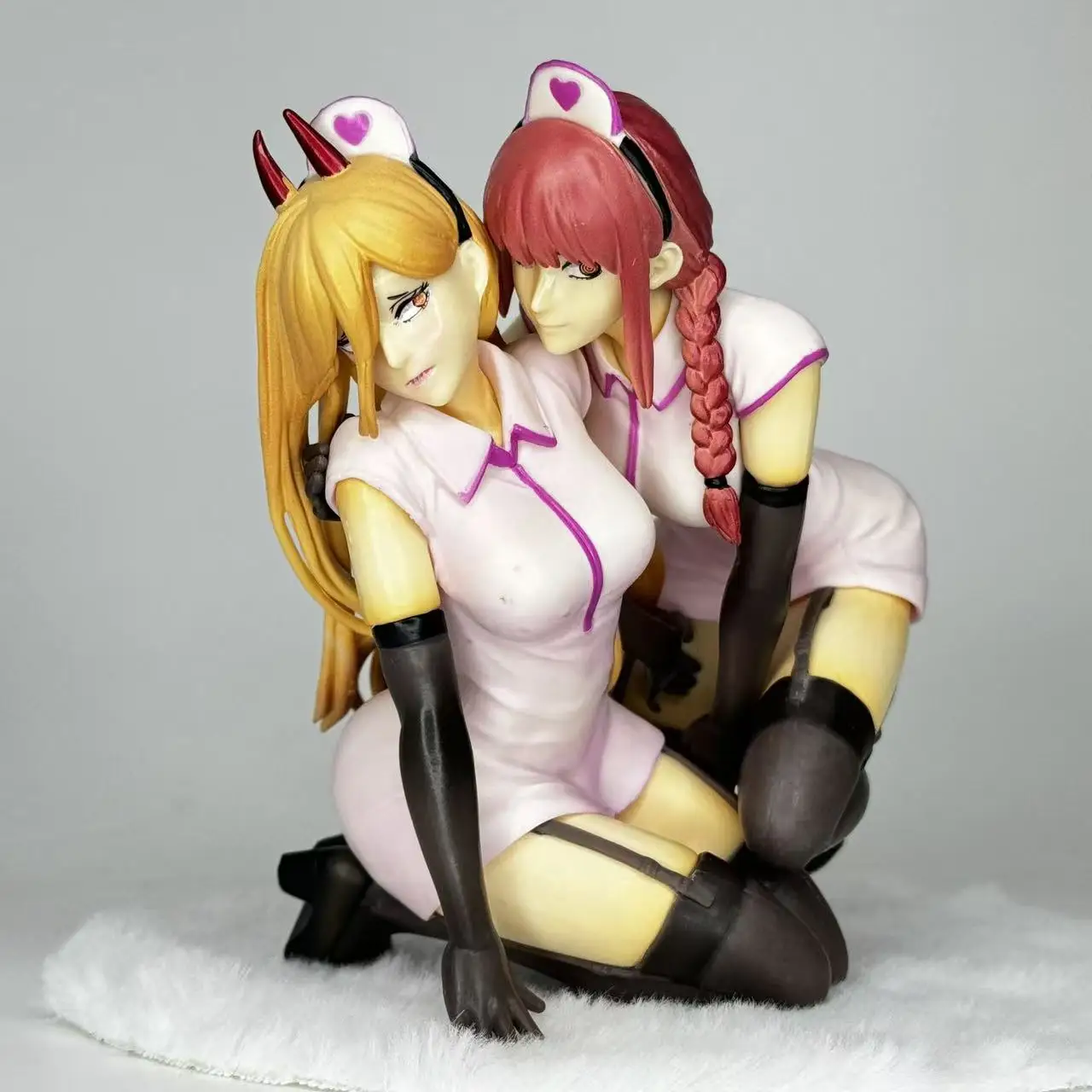 Chainsaw Man Anime Nurse Pawa Marchma Action Figure with Blanket Beautiful Girl Model Decoration Collectible for Fans