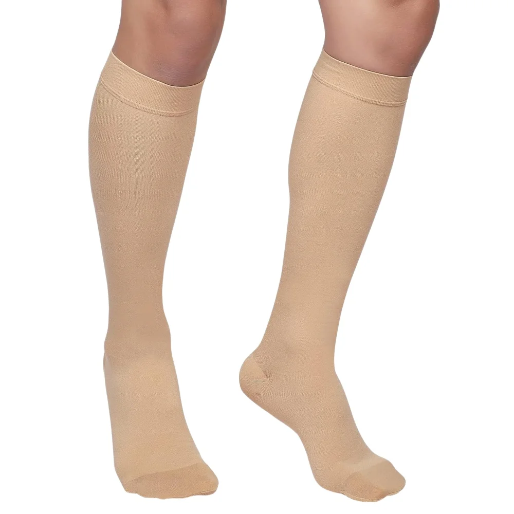 1 Pair Varicose Veins Medical Compression Stockings 23-32mmHg Pressure Level 2 Serious Calf Leg Slimming Socks Open / Close Toes