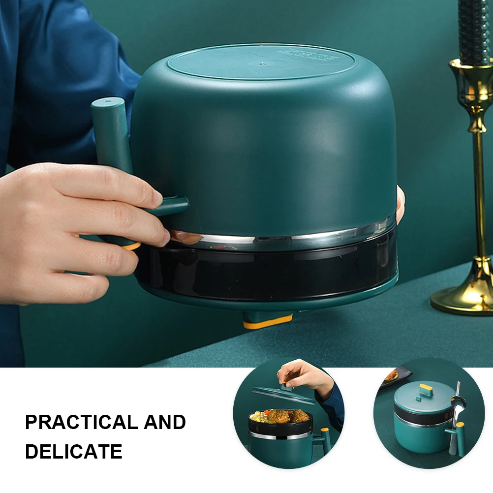 

Creative Fast Food Bowl Plastic Stainless Steel Lightweight Portable Insulation Container Ergonomic Handle