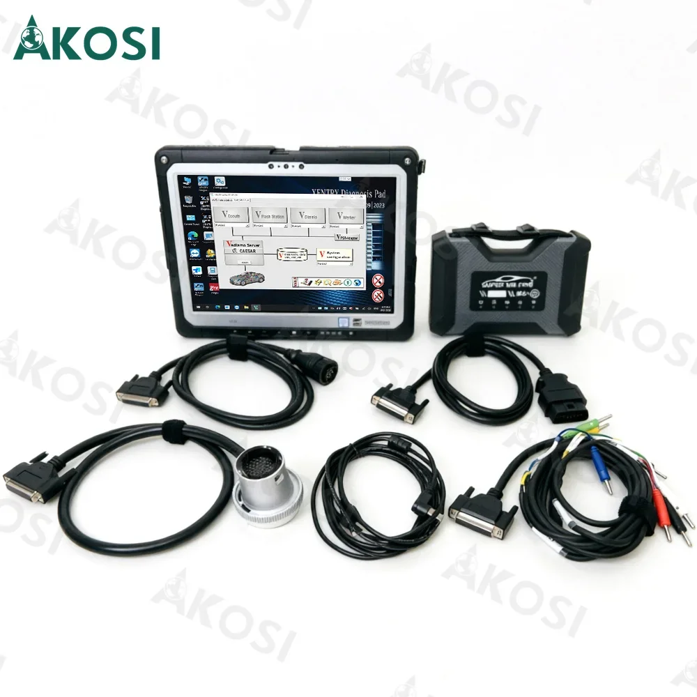 SUPER MB PRO M6 Star Diagnosis for Bez with Multiplexer Lan Cable+OBD2 16pin Main Test Cable+CF33 tablet Car Truck diagnostic