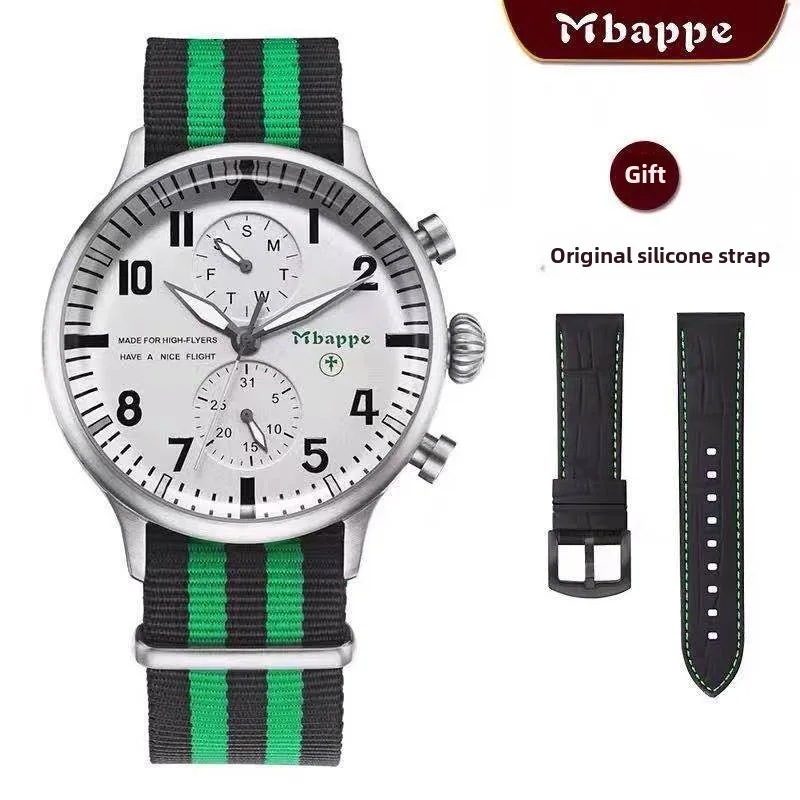 Mbappe luxe heren-/dameshorloge, stijlvol zakelijk polshorloge met prachtige wijzerplaat, sportief en waterdicht, wordt geleverd met een reserveband