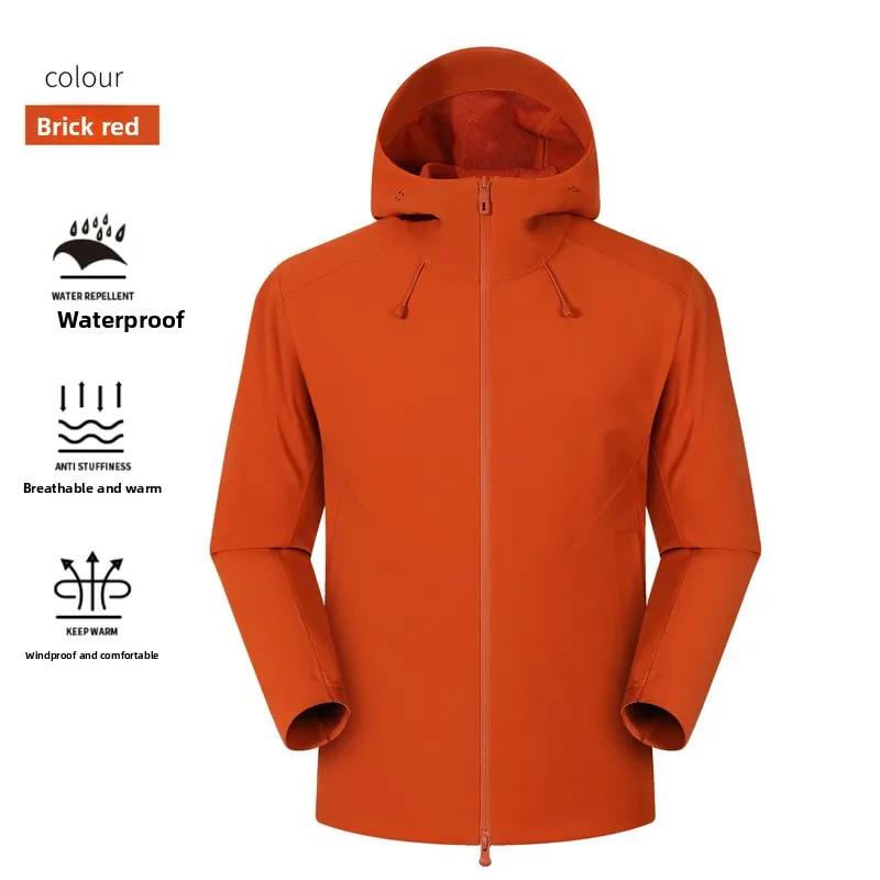 Outdoor Jacket, Sports, Camping, Hiking, Fishing, Traveling, Men Women, Soft-shell Three-layer Waterproof and Breathable Jacket