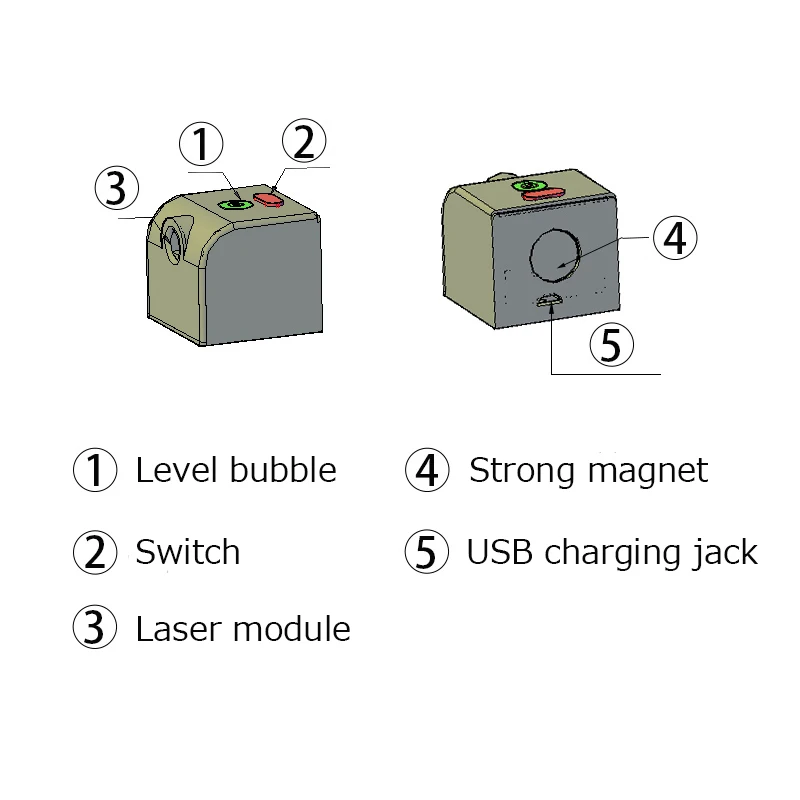 Portable Mini Cross Laser Levels Green Light Laser Beam Horizontal Line Vertical Line Precise Level Tool Cross Lines Laser level