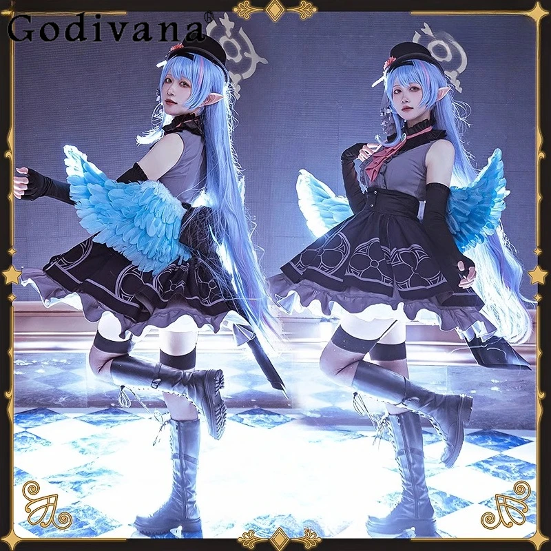 فستان تنكري أسود للنساء، مجموعة فستان كاملة حلوة، فستان نسائي صيفي بفيونكة كبيرة، ملابس تنكرية