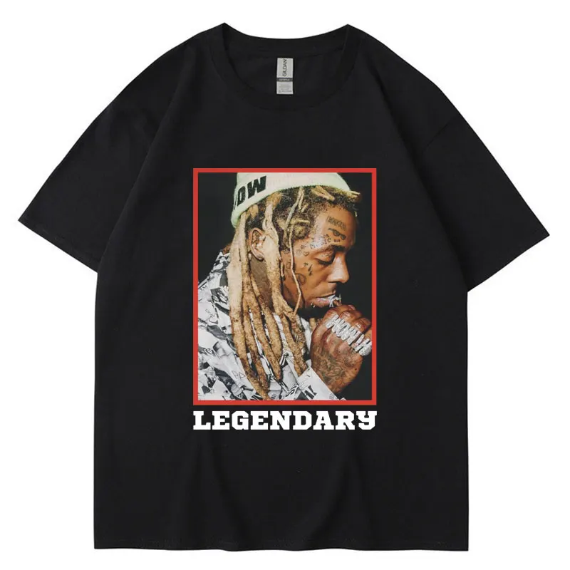 Rapper Lil Wayne Legendary Vintage T-shirt Men Women Hip Hop T-shirts Gothic Punk Short Sleeve Oversized T Shirt Male Streetwear