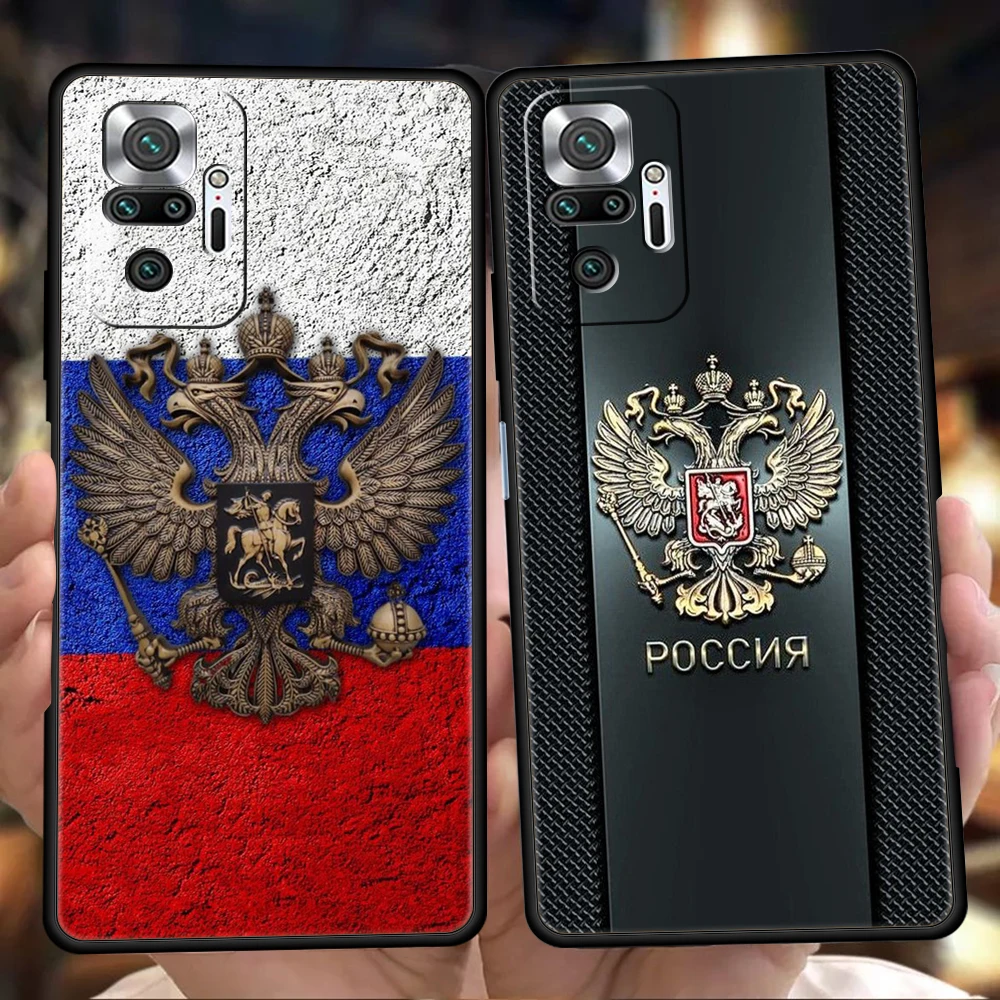 Russia Bandiere russe Copertura della cassa del telefono per Redmi 13C 10C Nota 13 12 10 11 Pro Plus 7 8T K40 K50 Gaming Pro Plus 5G Borsa morbida a conchiglia