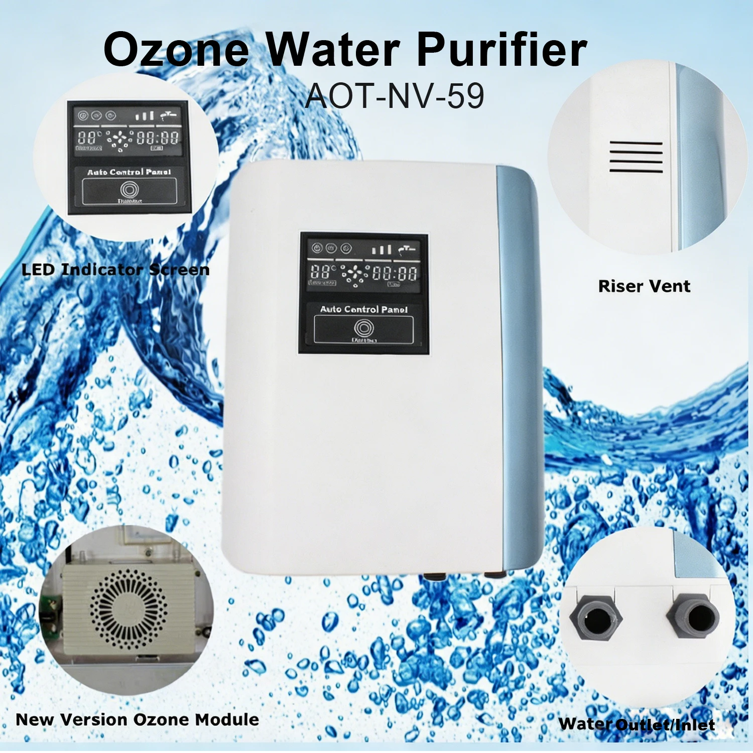 

AQUAPURE 1.0 PPM Ozonated Water Generator | High Concentration Ozone Purifier for Home Kitchen | Fruit, Vegetable & Meat Sterili