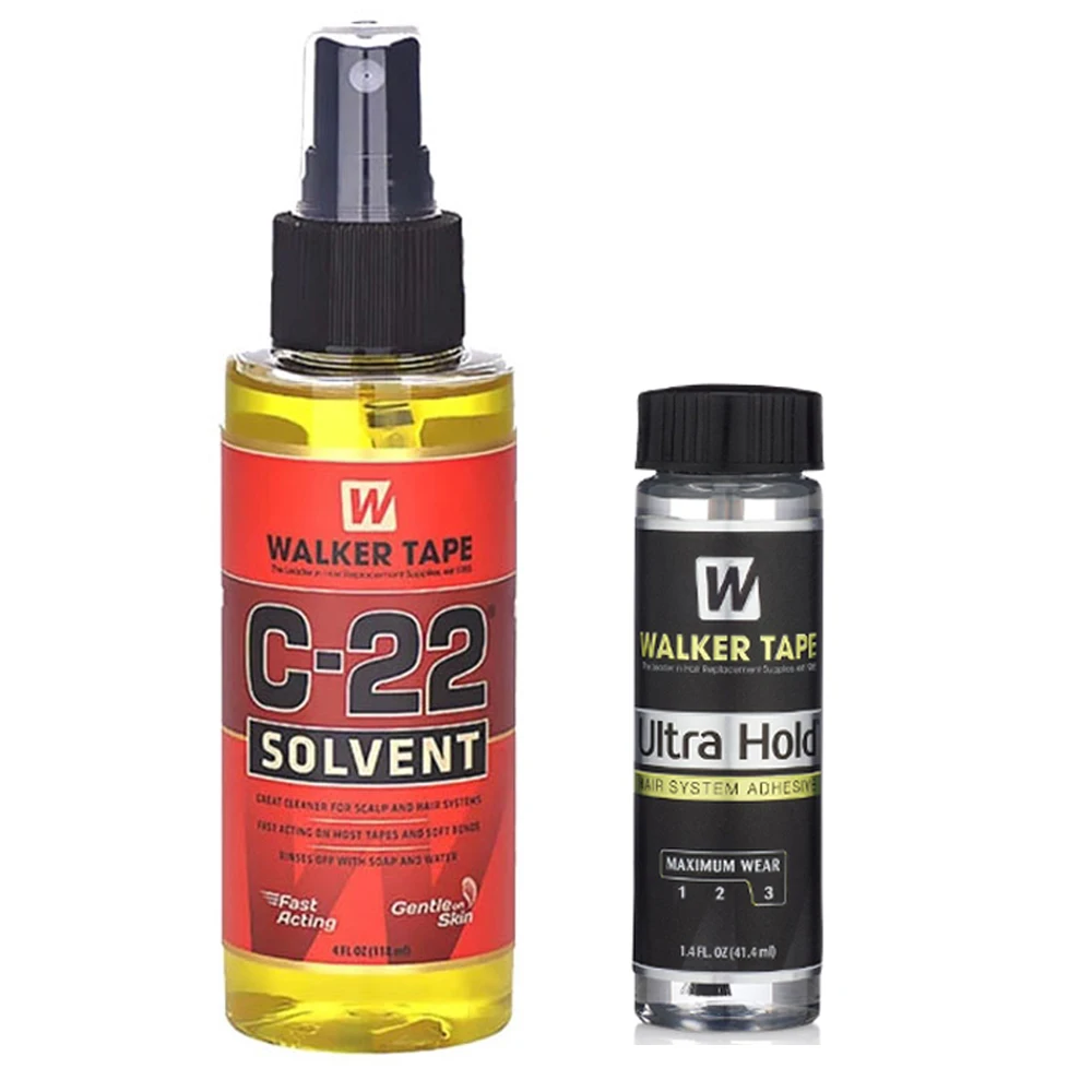 1 Set 118ml C-22 Solvent Spray Remover and 41.4ml Walker Tape Ultra Hold Glue for Lace Wig/Toupee Adhesive Remover for Tape Hair