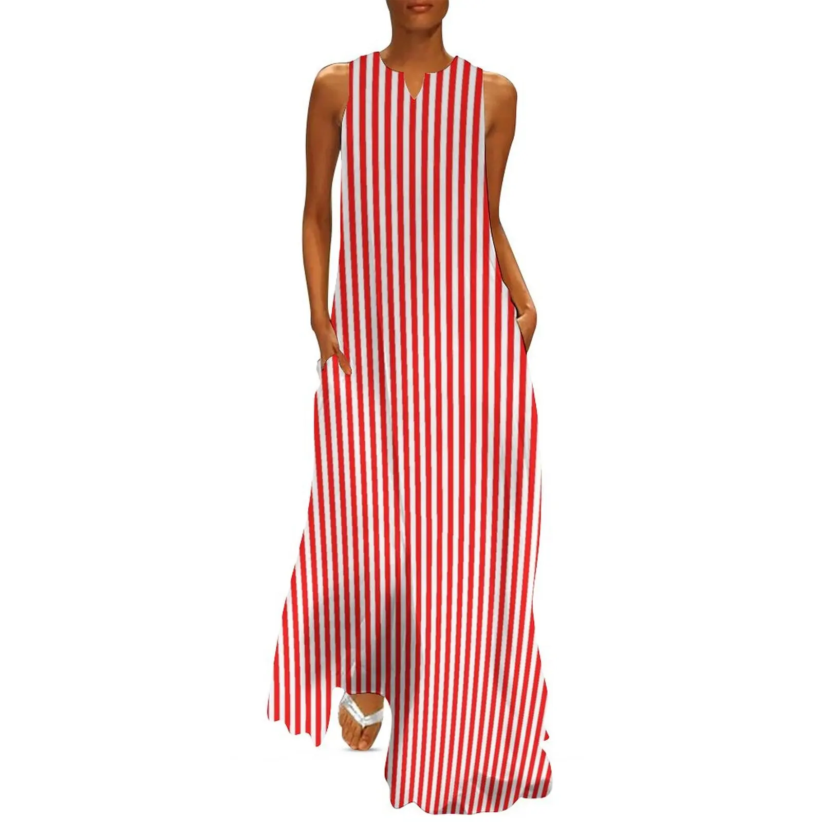 

Red and White Striped Slimming Dress Long Dress Woman dresses summer dresses ladies 2024