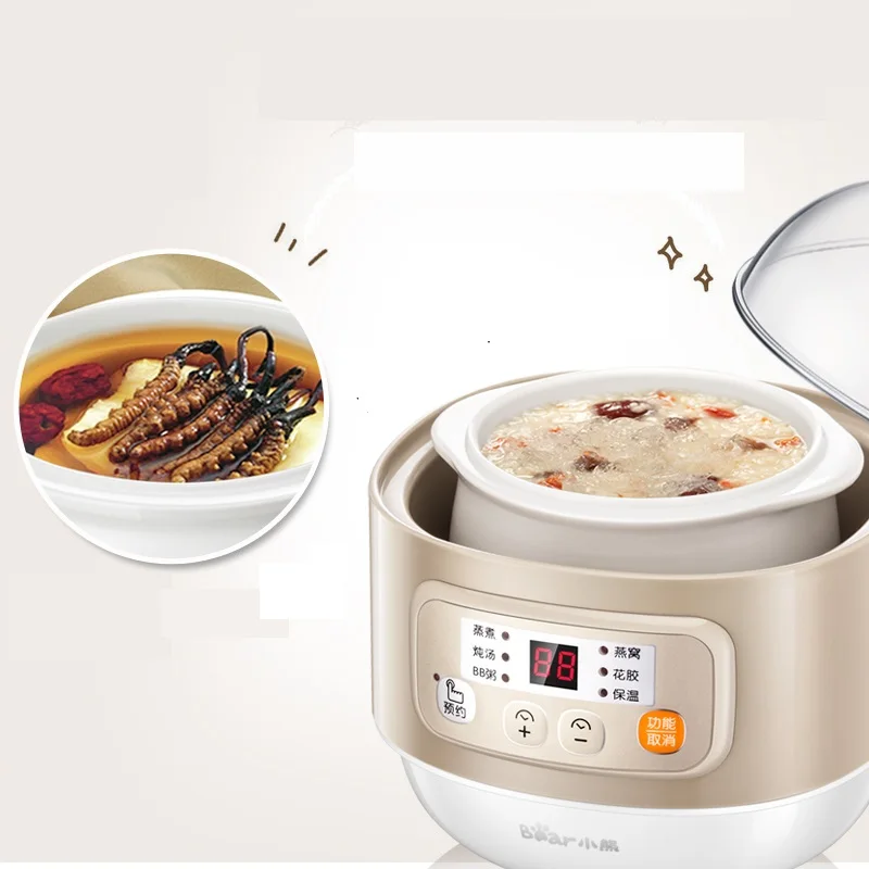 220V Baby Porridge Automatic Electric Cooking Pot Electricity Stew Ceramic Material Stewing Pot