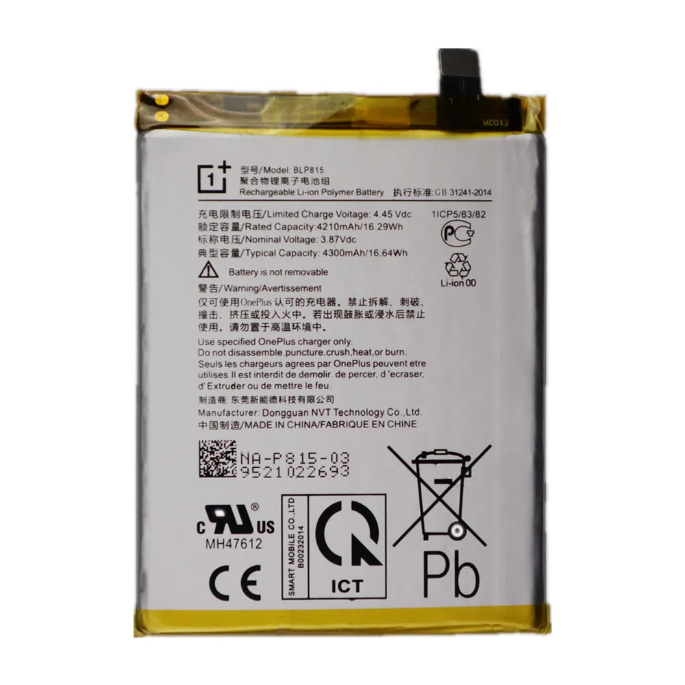 2024 Years 4300mAh BLP815 Original Battery For OPPO 1+ Oneplus Nord N10 5G Smart Mobile Phone Battery High Capacity Batteries