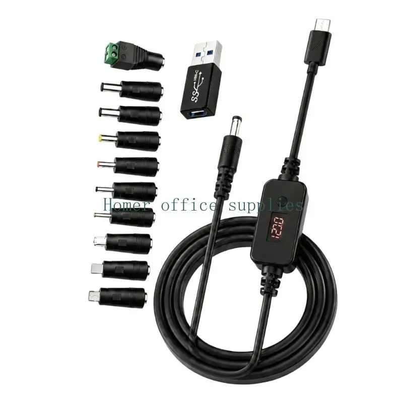 K43B 120cm Long Adjustable Round Tip Cable with Type C Input for Power Use